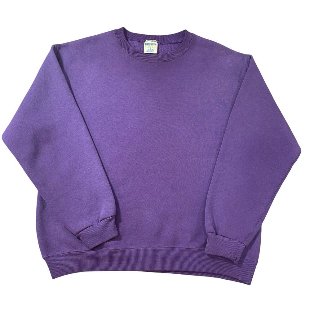 Vintage Cheetah Sweatshirt Mens Large Purple Made In USA 80s 90s
